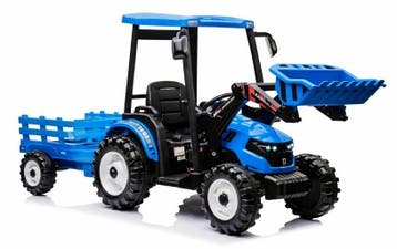 24V GIGA Tractor met frontlader + aanhanger blauw, 24V7ah, Ophalen of Verzenden, Nieuw