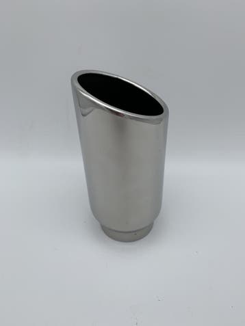 RVS slant-cutt  eindstuk 3 inch rolled edge, Ophalen of Verzenden, Nieuw