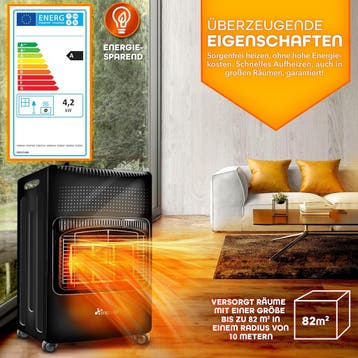 Gaskachel - Gasverwarming - 4200W - incl. Gasdrukregelaar en, Verzenden, Zo goed als nieuw