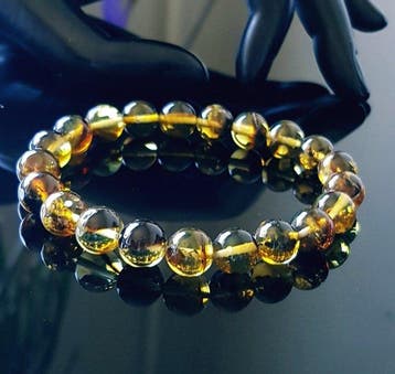 Amber Baltische barnsteenarmband – Transparante en groene