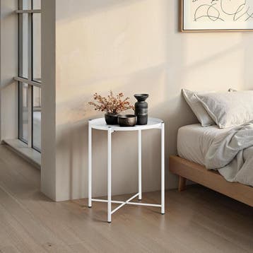 Bijzettafel Chester 45,5x45,5x53cm - wit, Verzenden, Nieuw