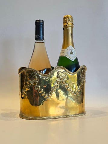 Champagne koeler - Verguld messing - Voor 2 flessen