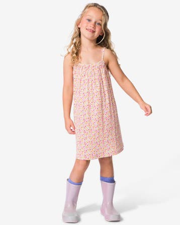 HEMA Kinderjurk wijd bloemen ecru, Verzenden, Nieuw