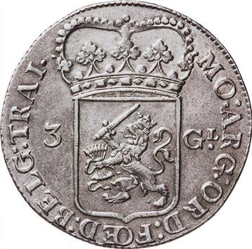 Nederland, Utrecht 3 Gulden 1793 (XF/Prachtig)