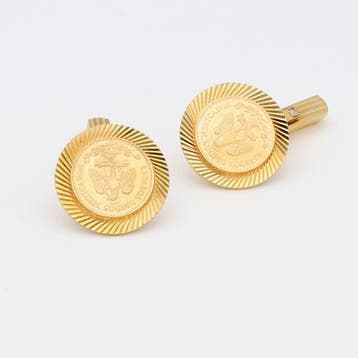 Manchetknopen - 18 karaat Geel goud, Sieraden, Tassen en Uiterlijk, Antieke sieraden