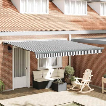 vidaXL Luifel uittrekbaar 4x3 m stof en aluminium antraciet, Verzenden, Nieuw