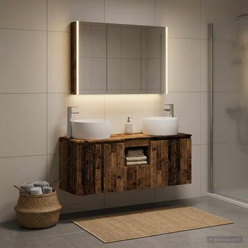 vidaXL Badkamerkastenset 4 st Oud hout Bewerkt hout, Verzenden, Nieuw
