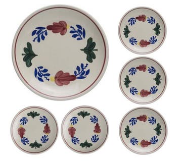 Boerenbont Gebaksbord diameter 16cm set 6 stuks Aardewerk, Verzenden, Nieuw, Aardewerk