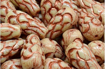 1 x Tsjechische Glaskralen Pinecone Drop Pressed Beads 25..., Ophalen of Verzenden, Nieuw, Kraal