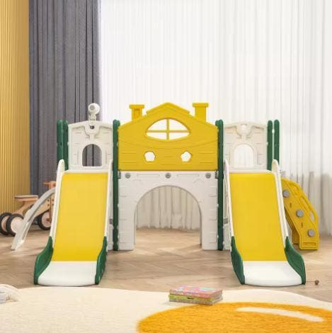 Kinderglijbaan 7-in-1 met Klimrek, Schommel en Basketbalset, Kinderen en Baby's, Kinderkamer | Overige Meubels, Nieuw, Verzenden