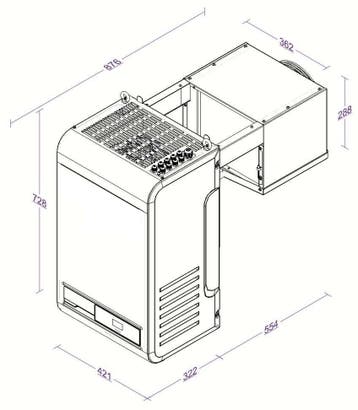 Combisteel Wandunit Inhang Koel | 9,6–19,9 m³ | -5°C/+10°C |, Ophalen of Verzenden, Nieuw