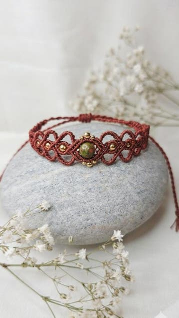Unakiet Edelsteen Macrame Armband - Sienna, Verzenden, Nieuw
