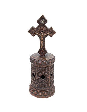 Antiek Crucifix - Hout - 1850-1900 - Oud reisaltaar