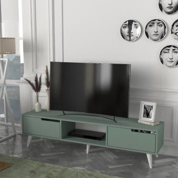 Tv-meubel Kullila 160x35x40 cm groen en wit [en.casa], Verzenden, Nieuw
