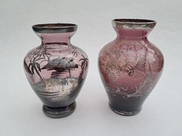 Vaas (2) - Glas - Twee intaliaanse vaasjes