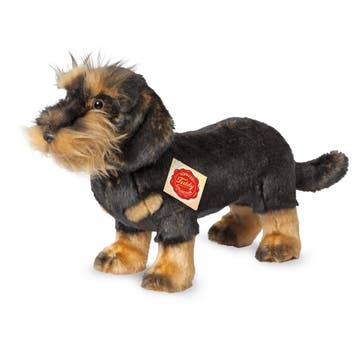 Teckel knuffel hond - pluche - zwart/bruin - 28 cm, Verzenden, Nieuw