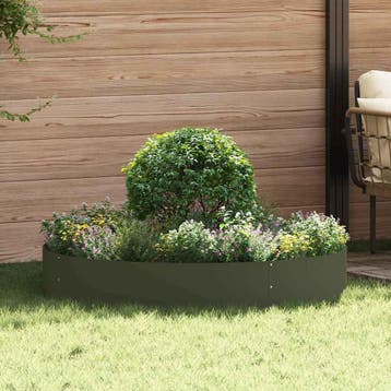 vidaXL Plantenring Olijf Groen 120 x 120 x 20 cm Koudgewalst, Minder dan 30 cm, 100 cm of meer, Verzenden, Nieuw