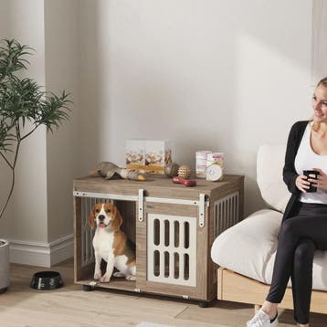 PawHut Houten Hondenkennel met Schuifdeur - Stijlvolle Honde, Dieren en Toebehoren, Verzenden, Nieuw