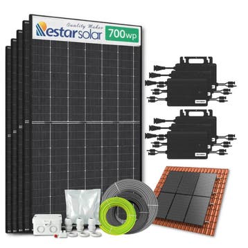 Zonnepanelen Pakket Schuindak 4.9 kW 7x 700Wp Micro-omv., Doe-het-zelf en Verbouw, Zonnepanelen en Toebehoren, Ophalen of Verzenden