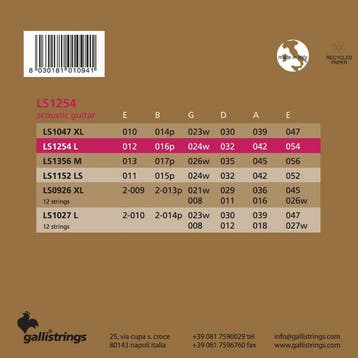 Galli LS1254 Phosphor Bronze Akoestische Gitaar Snaren Light, Ophalen of Verzenden, Nieuw