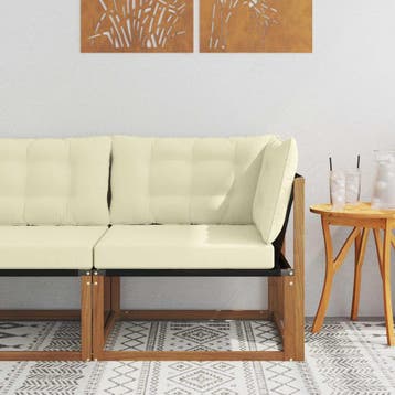 vidaXL Buiten Hoek Sofa Massief Acaciahout Naturel, Verzenden, Nieuw
