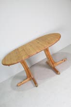 Deens Design grenen ronde uitschuifbare eettafel, Huis en Inrichting, Gebruikt, 50 tot 100 cm, Rond, 50 tot 100 cm