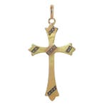 Zonder minimumprijs - Hanger - 18 karaat Geel goud - Parel -