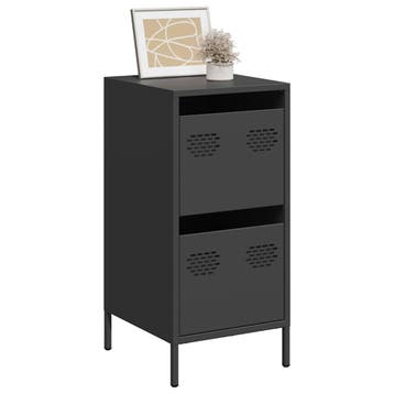 vidaXL Dressoir 35x39x73,5 cm koudgewalst staal zwart, Verzenden, Nieuw, Metaal, Minder dan 50 cm