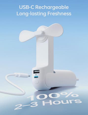JISULIFE Draagbare Mini Ventilator: 3-in-1 USB Oplaadbaar me, Verzenden, Nieuw