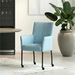 Set van 8 Leren eetkamerstoelen Deal - Toledo Sky Blue, Huis en Inrichting, Ophalen of Verzenden, Nieuw, Leer