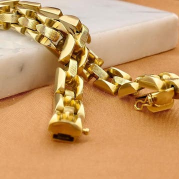 Gouden Bismarck schakelarmband, Ophalen of Verzenden, Gebruikt, Goud, Goud