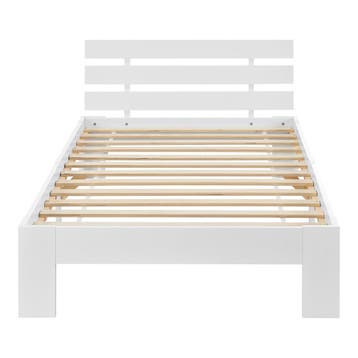 Houten bed Nivala grenen met matras 120x200 cm wit, Verzenden, Nieuw