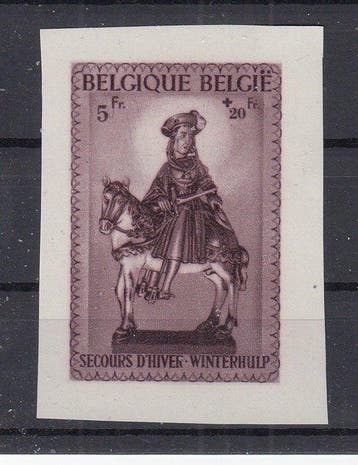 België 1942 - St.Maarten - OBP : 592B + BL 16 , beide met, Gestempeld