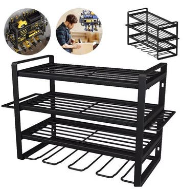 4-Laags Gereedschapsrek – Wand Organizer met Boormachinehoud, Verzenden, Nieuw