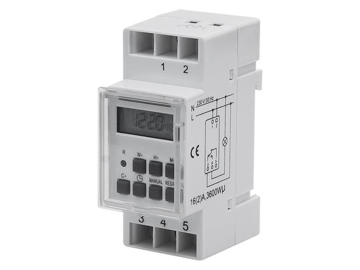 Timer / digitale schakelaar DIN TGE-12 - tijd schakelaar, Hobby en Vrije tijd, Elektronica-componenten, Nieuw, Ophalen of Verzenden