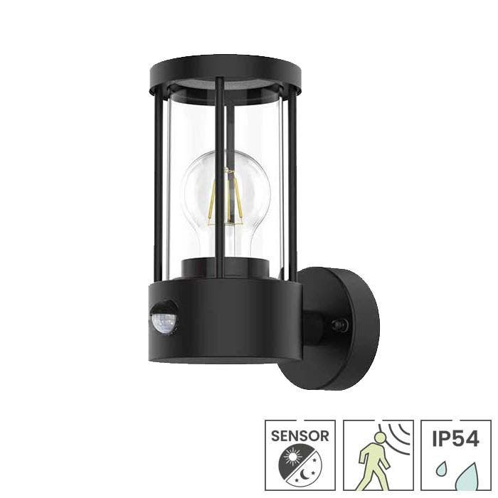 Buitenlamp met sensor Florence | Bewegingsmelder | E27, Tuin en Terras, Buitenverlichting, Wandlamp, Nieuw, Minder dan 50 watt