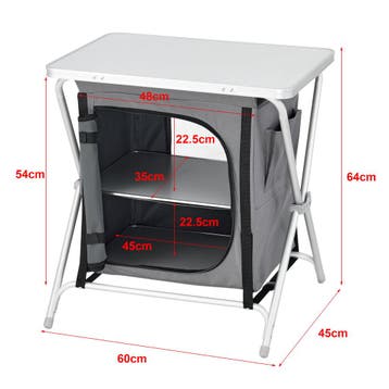 Campingkast Tullinge opvouwbaar 64x60x45 cm donkergrijs [en., Caravans en Kamperen, Kampeeraccessoires, Verzenden, Nieuw