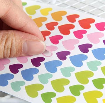 252 stickers hartjes - gekleurd - regenboog - journaling..., Ophalen of Verzenden, Nieuw, Sticker
