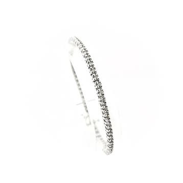 Witgouden tennisarmband met diamant; 1,00 ct., Gebruikt, Ophalen of Verzenden, Met edelsteen, Goud