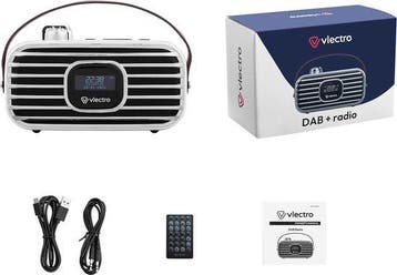 2dekans | Vlectro Retro DAB+ Radio met Bluetooth - Compact, Audio, Tv en Foto, Radio's, Ophalen of Verzenden, Zo goed als nieuw