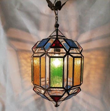 Plafondlamp - Verguld messing - Granadische lantaarnlamp