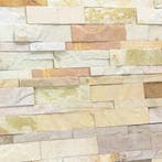 Natuursteen strips wandbekleding leisteen mint multi beige, Verzenden, Nieuw