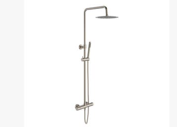 Regendoucheset Geborsteld RVS – Thermostatisch met Cool, Ophalen of Verzenden, Nieuw, Rvs, Douche