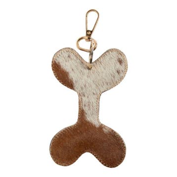 Sleutelhanger koeleer hondenbot bruin/wit, 12 cm (bos taurus, Verzenden, Nieuw