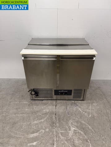 RVS Ecofrost Saladette Koelwerkbank 2 Deuren 90 cm 230V, Ophalen of Verzenden, Gebruikt