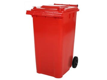 2-wiel kunststof afvalcontainer - 240 liter - rood, Ophalen of Verzenden