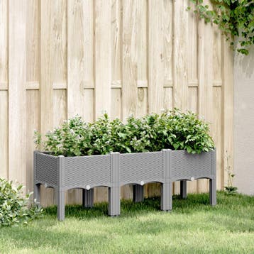 vidaXL Plantenbak met poten 120x40x42 cm polypropeen, Verzenden, Nieuw, Minder dan 60 cm, 30 tot 60 cm