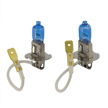 SuperWhite Blauw H3 55W/12V/4200K Halogeen Lampen, set á 2 s, Auto-onderdelen, Verzenden, Nieuw