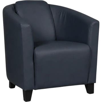 Leren fauteuil Press - Toledo Marine (blauw) - Poten hout, Nieuw, Ophalen of Verzenden, Eigentijds, Klassiek, Retro, Romantisch, Vintage