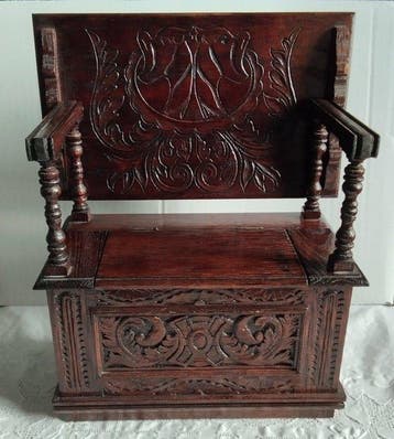Handgemaakt - Poppenhuis Zitbank kist - 1900-1910 - België